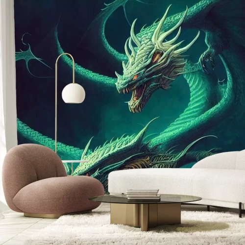 Fotobehang De majestueuze groene draak