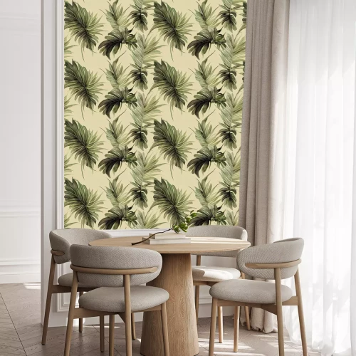 Behang Palmbladeren in de wind