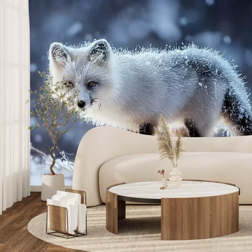 Fotobehang Poolvos in een besneeuwd bos