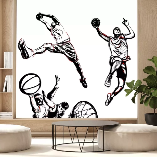 Sticker basketbal trio