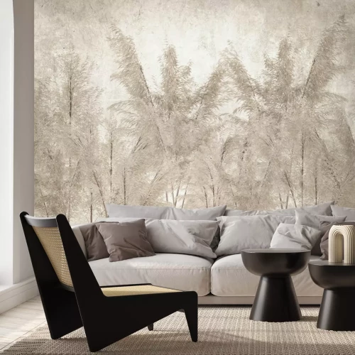 Fotobehang Beige pampagrassen