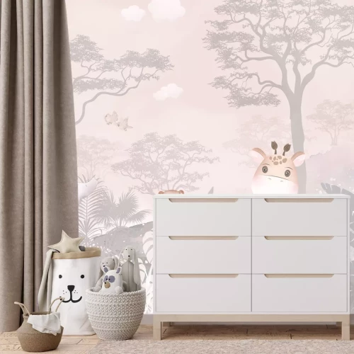 Fotobehang Sprookjesachtige dieren in de tropische jungle