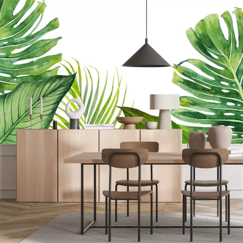 Sticker Grote bladeren van tropische planten