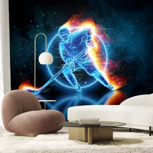 Fotobehang Vurige hockeyspeler