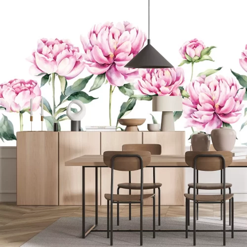 Sticker Licht roze bloeiende bloemen