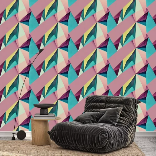 Behang Geometrische kleur abstractie