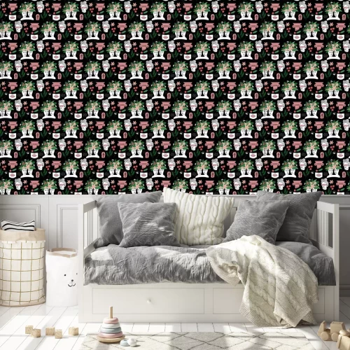 Behang Stijlvolle sculpturen op een jeugdpatroon