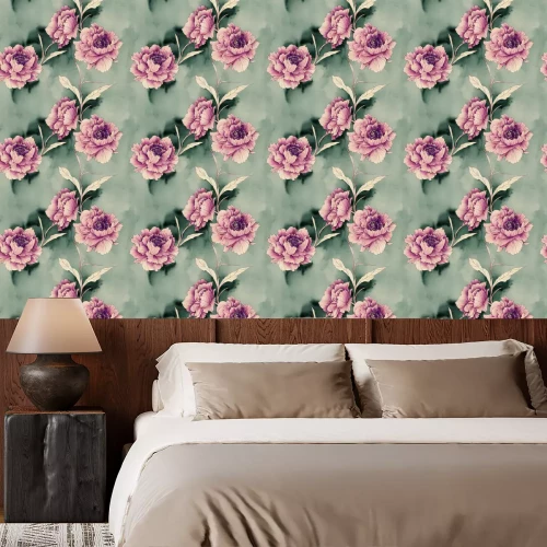 Behang Bloemmotief in Japanse stijl