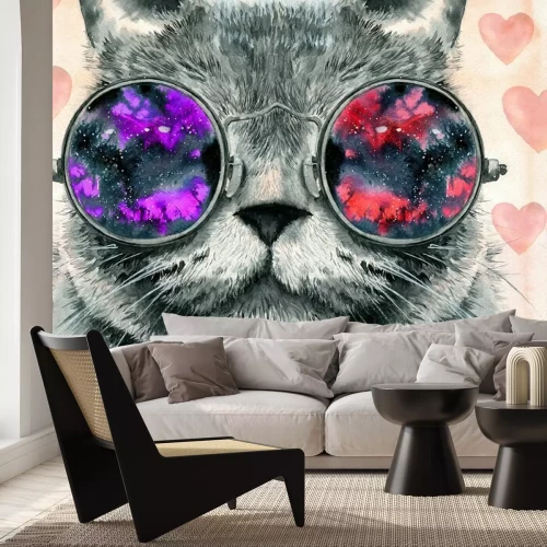 Fotobehang Kat in ruimteglazen