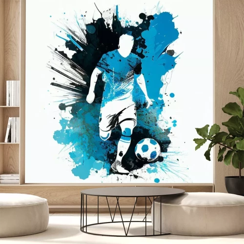 Sticker Voetbal dribbelen