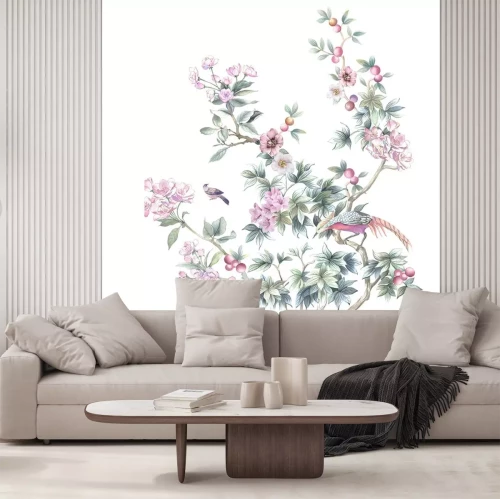 Sticker Plantenornament in chinoiseriestijl