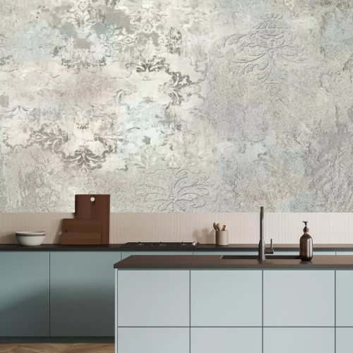 Fotobehang Ornamenten op een stenen achtergrond