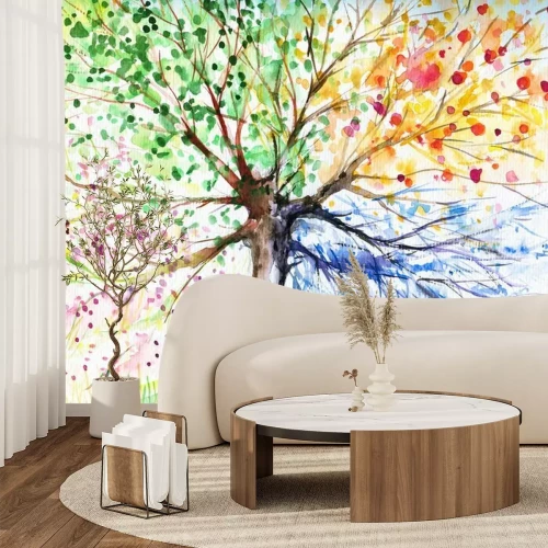 Sticker Vier seizoen boom