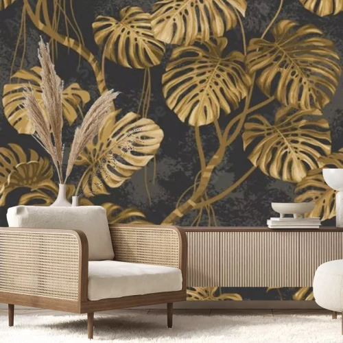 Sticker Koperen monsterabladeren