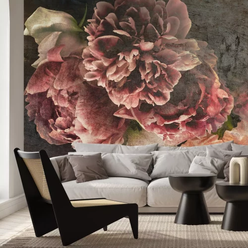 Fotobehang Romantische pioenrozen