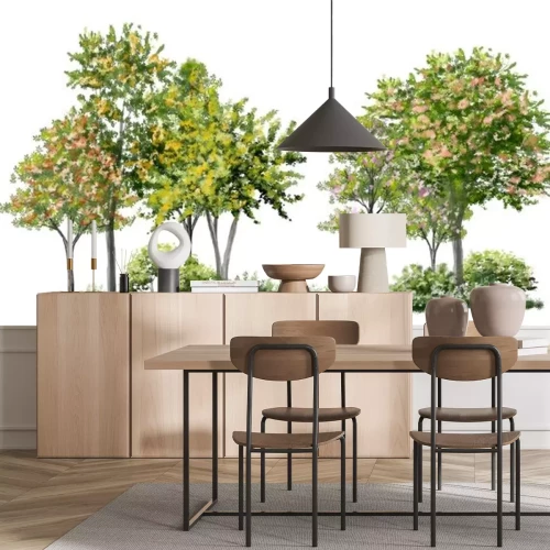 Sticker Bomen langs het pad