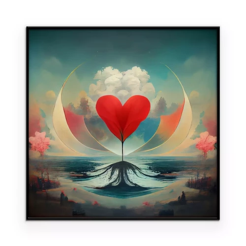 Poster Artistieke liefdesboom