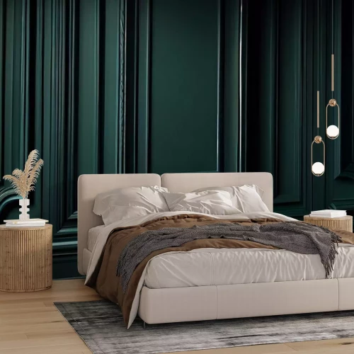 Fotobehang Donkergroen stucwerk