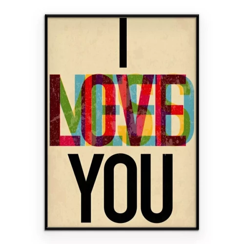 Poster Een inscriptie met een liefdesboodschap