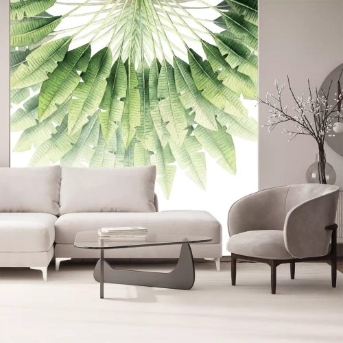 Sticker Groene waaier van palmbladeren