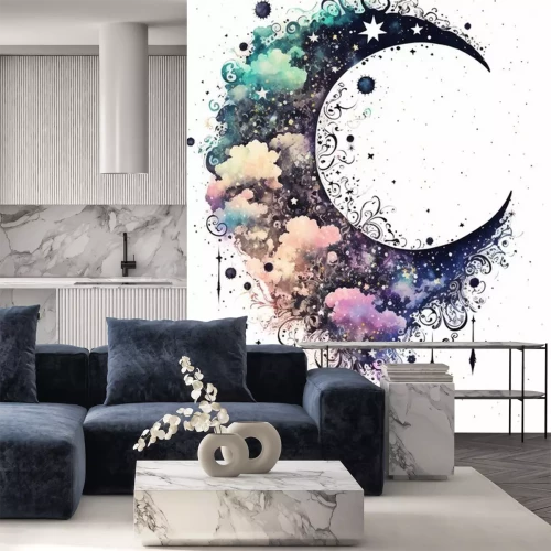 Sticker Halve maan met ornament