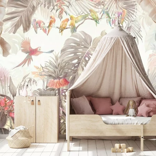 Fotobehang Kleurrijke exotische vogels in de tropen