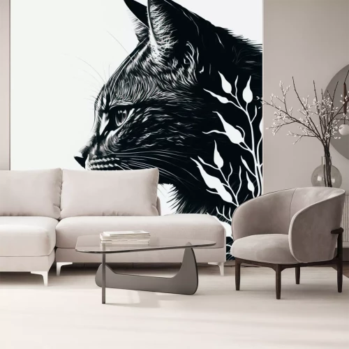 Sticker Zwarte katten- en plantenmotten