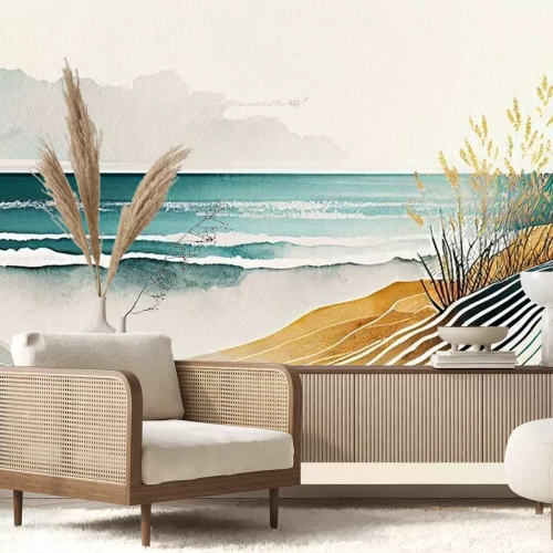 Sticker Overzees landschap in de zomer