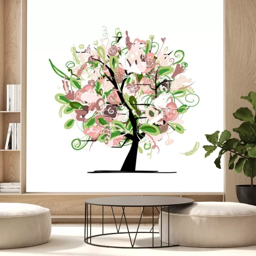 Sticker Bloemen boom voor uw ontwerp