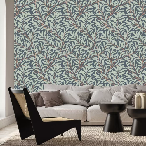 Fotobehang Takken en bladeren op een donkere achtergrond