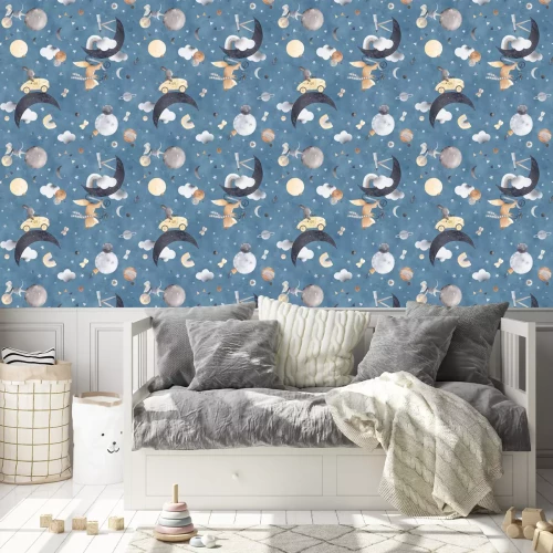 Behang Ruimtereizen van kleine dieren