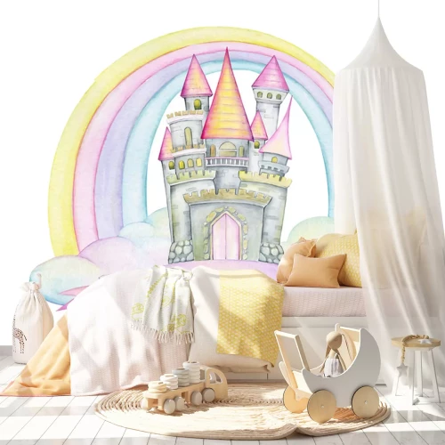 Sticker Pastelkleurig prinsessenkasteel