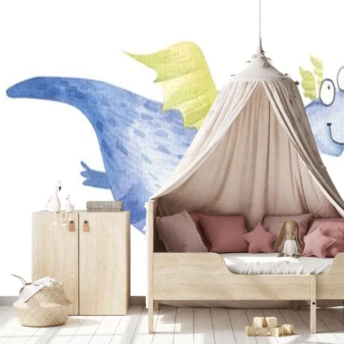 Sticker Kleine blauwe draak