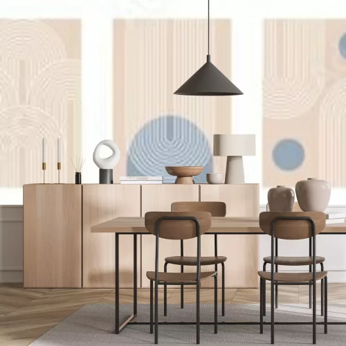 Sticker Geometrie van aardekleuren en lijnen