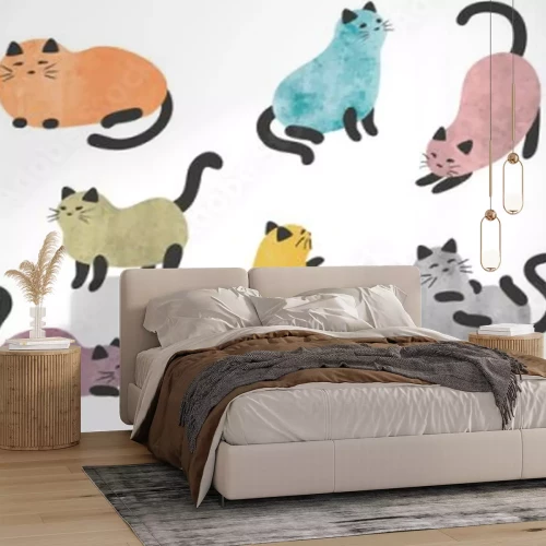 Sticker Sprookjesachtige regenboogkatten