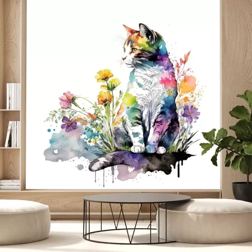 Sticker Kat op de weide