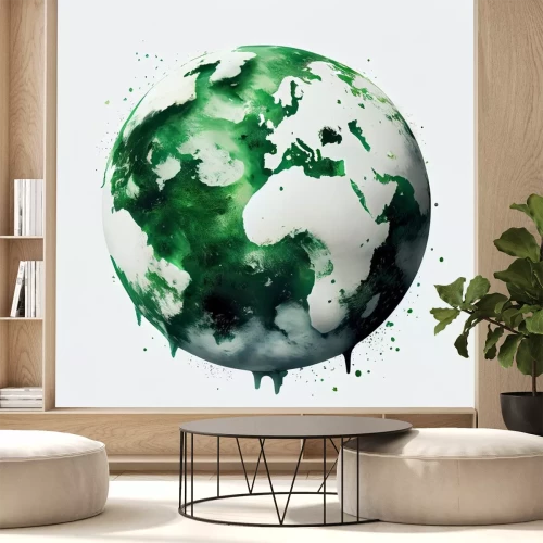Sticker Groene wereldbol