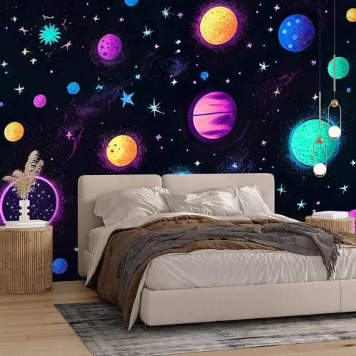 Sticker Kleurrijke planeten