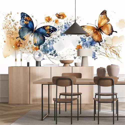 Sticker Twee herfstvlinders