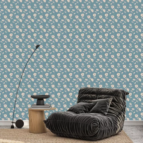 Behang Papaver patroon