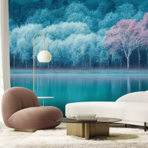 Fotobehang Een bos in een pastel warp