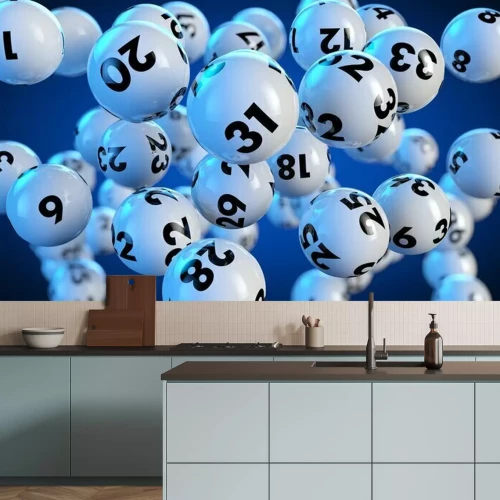 Fotobehang Ballen in lotto stijl