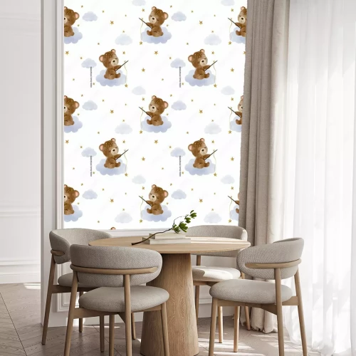 Behang Kleine beertjes met hengels