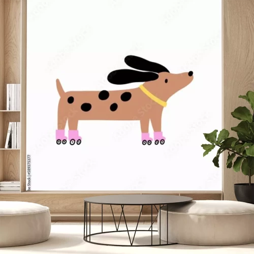 Sticker Rollerblade hond