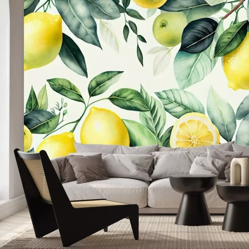 Fotobehang Een vruchtdragende citroenboom