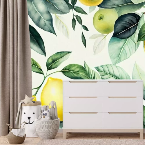 Fotobehang Een vruchtdragende citroenboom