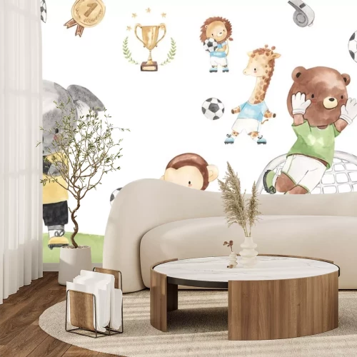 Sticker Een sprookjesachtige voetbalwedstrijd