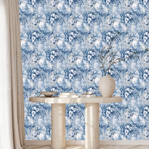 Behang Exotisme in een dynamische compositie