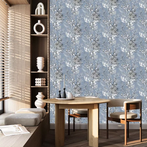 Behang Tropische bladeren in de wind