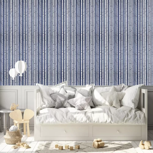 Behang Berkenhout patroon